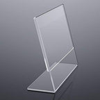 NIUBEE Acrylic Sign Holder 8.5x11 Inches 3 Pack Landscape, Slant Back Clear Paper Frames, Plastic Flyer Display Holder, Document Menu Table Stand for Office, Store, Restaurant -Horizontal