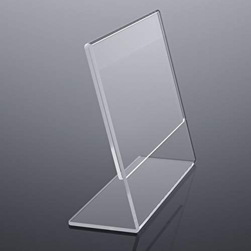 NIUBEE Acrylic Sign Holder 8.5x11 Inches 3 Pack Landscape, Slant Back Clear Paper Frames, Plastic Flyer Display Holder, Document Menu Table Stand for Office, Store, Restaurant -Horizontal
