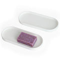 Lazy K Silicone Tray - Small Vanity Tray Organizer - Spoon Rest Holder - Multi-Purpose Modern Kitchen Sink, Bathroom, Counter Organizer (White) - color: Snow White-2pcs