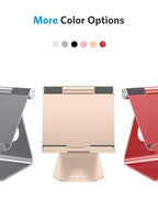 OMOTON Tablet Stand Holder Adjustable, T1 Desktop Aluminum Tablet Dock Cradle Compatible with iPad Air/Mini, iPad 10.2/9.7, iPad Pro 11/12.9, Samsung Tab and More, Gold - color: Gold