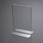 HIIMIEI Acrylic Sign Holder 8.5 x 11: Table Menu Display Stand, Clear Plastic 8.5x11 Double Sided Picture Frames for Desk Display(6 Pack)