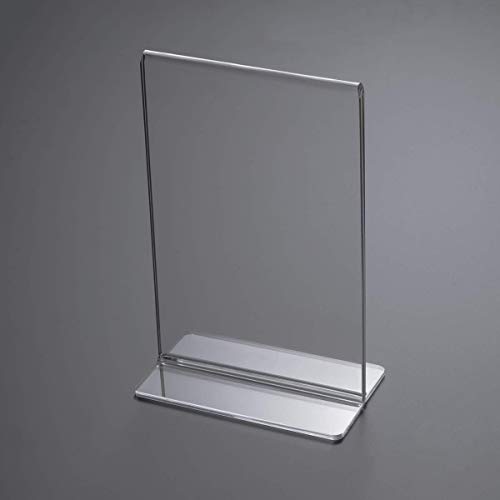 HIIMIEI Acrylic Sign Holder 8.5 x 11: Table Menu Display Stand, Clear Plastic 8.5x11 Double Sided Picture Frames for Desk Display(6 Pack)