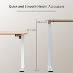 Furmax Electric Height Adjustable Standing Desk Large 55 x 24 Inches Sit Stand up Desk Home Office Computer Desk Memory Preset with T-Shaped Metal Bracket, Light Wood - color: Light Wood, size: 55 Inch