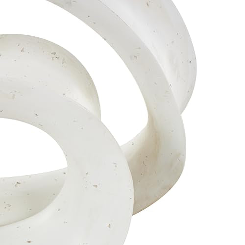 Deco 79 Polystone Abstract Decorative Sculpture Wavy Shaped Home Decor Statue with Cutouts and Speckled Texturing, Accent Figurine 20" x 11" x 17", White - size: 20" x 11" x 17"