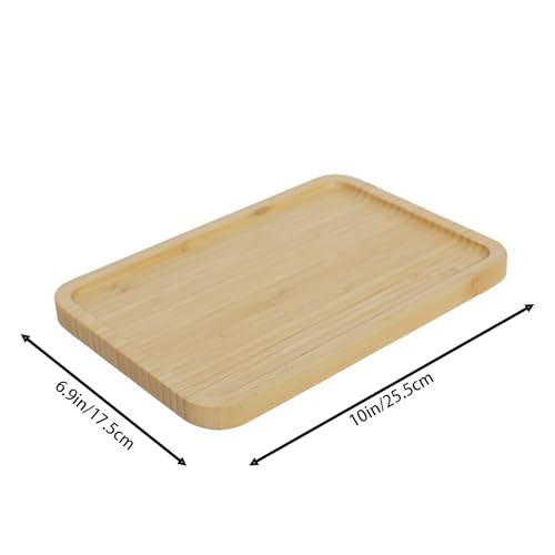2 Pack Bamboo Vanity Tray, Bathroom Counter Tray Natural Wooden Decorative Tray Kitchen, Shower, Dining Table Vanity,10×6.9 Inch - size: 10" x 6.9" x 1.2"