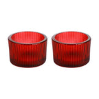 2 Pcs Glass Tealight Candle Holder Clear Tea Light Candle Cups Votive Candles Holders Containers Floating Candles Holders Dining Table Candle Holder Wedding Table Centerpieces Red - color: Red