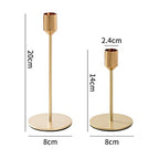 Modern Metal Gold Candlestick Holders for Wedding Decoration Skinny Tapered Candle Holder for Home Decor Bar Party (S+L)