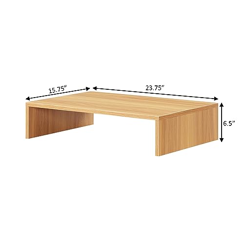Convenience Concepts Designs2Go Small TV Riser 23.75", for TVs up to 26" - Contemporary TV or Computer Riser for Living Room, Modern Office, Den, Light Oak - color: Light Oak, size: Small