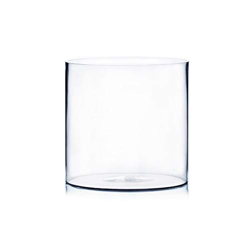 WGV Cylinder Vase, Width 12", Height 12", Clear Wide Large Diameter Flower Glassware, Floral Container, Planter Terrarium for Wedding Party Event, Home Accent Decor, 1 Piece - size: 12"x12"H