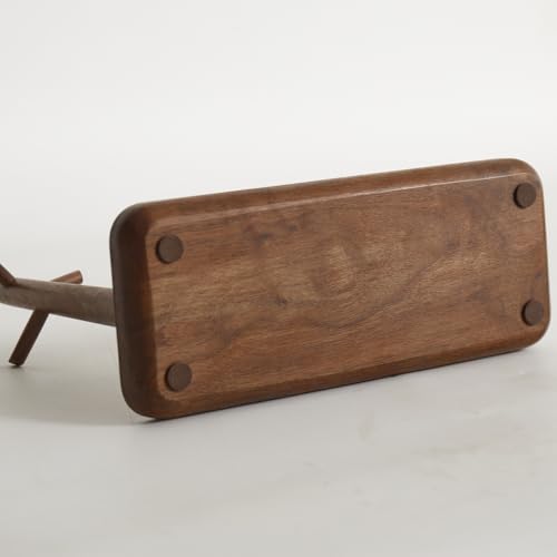Black Walnut Solid Wood Key Dish Bowl for Entryway Table Square Tray With 3 Hooks, Open Storage for Keys, Wallet, Jewelry (Walnut, Rectangle) - color: Walnut, size: Rectangle