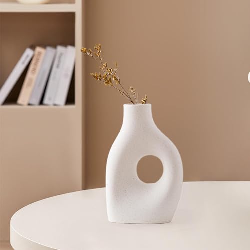 Abstract Vase Ceramic Geometric Flower Vase Modern Bunch Storage Desktop Plant Pot Holder Planter for Side Table Living Room, Style A