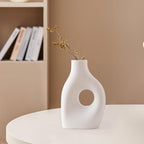 Abstract Vase Ceramic Geometric Flower Vase Modern Bunch Storage Desktop Plant Pot Holder Planter for Side Table Living Room, Style A