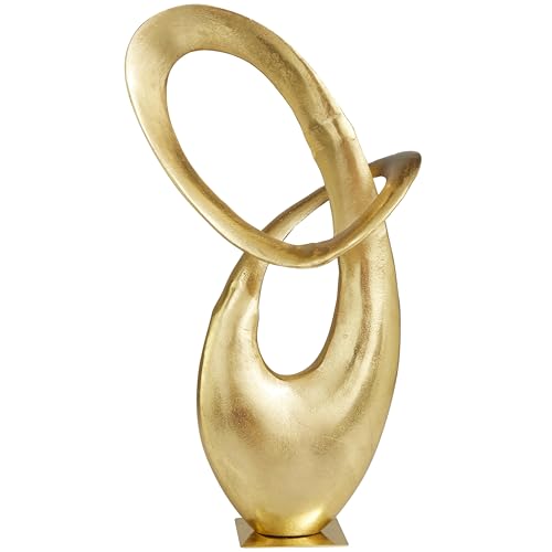 Deco 79 Aluminum Metal Abstract Decorative Sculpture Home Decor Statue, Accent Figurine 10" x 5" x 17", Gold - color: Gold, size: 10" x 5" x 17"