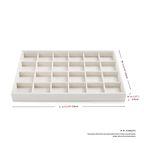 Oirlv Stackable 12 Girds Jewelry Trays Jewelry Storage Tray Showcase Display Organizer(13.8" X 1.4"X 9.4") - size: 12 Grids
