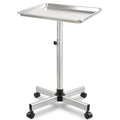 Salon Tray, Salon Color Tray with Adjustable Height, Metal Feet Tray on Wheels, Ideal Use As Tattoo Tray＆Dental Tray - color: Silver