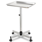 Salon Tray, Salon Color Tray with Adjustable Height, Metal Feet Tray on Wheels, Ideal Use As Tattoo Tray＆Dental Tray - color: Silver