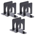 1InTheOffice 3 Pack Heavy Duty Black Metal L-Shaped Non-Skid Bookends for Heavy Books, 6 Pieces