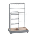 SONGMICS Jewelry Holder, Jewelry Organizer, Jewelry Display Stand with Metal Frame, Velvet Tray, Necklace Earring Bracelet Holder, for Studs, Rings, Gift Idea, Dove Gray UJJS021G01 - color: Dove Gray