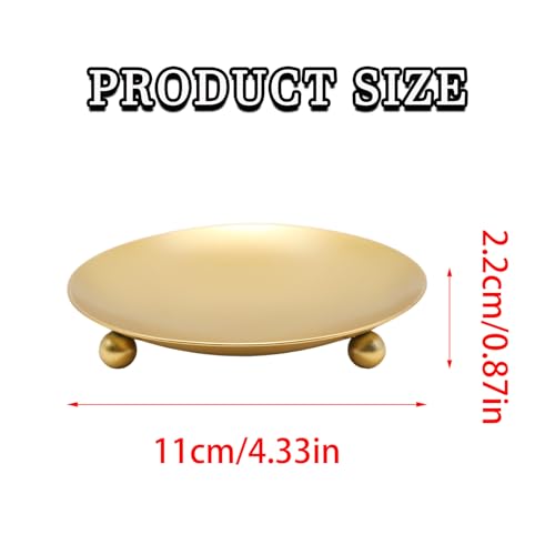2Pcs Iron Plate Candle Holder Set - 4.33 Inch Decorative Pedestal Candle Stands for Home, Wedding, and Birthday Parties - Elegant Gold Candle Holders for Stylish Décor - color: Gold, size: Large
