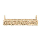 Household Essentials Woven Seagrass Scalloped Rectangular Trays, Set of 2, Natural - color: Natural Seagrass, size: 16" x 11.5" x 4.8"