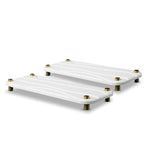 Stone Drying Tray - Diatomite Sink Caddy Kitchen Sink Organizer - Water Absorbing Bathroom Counter Mat - Absorbent Kitchen Soap Tray (White w Gold & Blk feet) - color: White & Gold