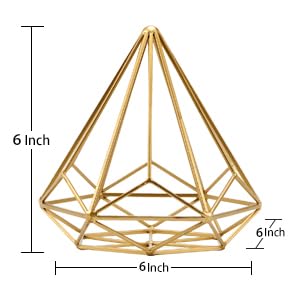 HLQMFHT 6 inches-Bright Gold Iron Sphere-Diamond Shape, Geometric Sculpture Decorative Sphere,Tabletop Decorations for Living Room, Study，Bedroom，Modern Home Decor Accents - color: Gold-c