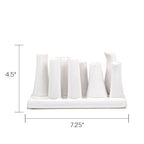 Chive - Pooley 2, Ceramic Flower Vase, 8-Tube Shape (White) - color: White
