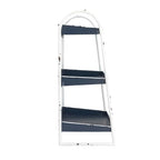 Creative Co-Op Heavily Distressed 3-Tier Metal Tray with White Frame & Rim, Navy - color: Navy