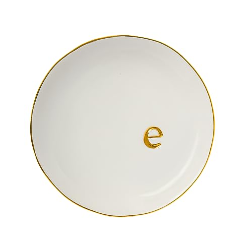 Ceramic Ring Holder for Jewelry, Jewelry Tray, Ring Dish, Aesthetic Room Decor, Engagement Gifts Bride Gifts Wedding Gifts for Women, White, 4.75"(E) - color: E