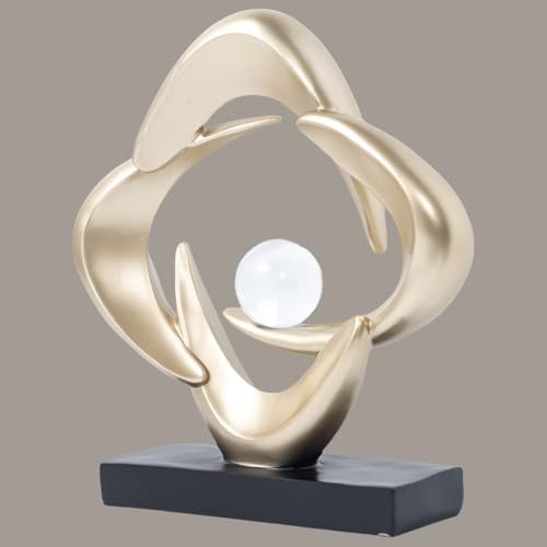 Modern Home Decor Abstract Decorative Sculpture Decorations for Living Room Dining Room Office, Resin Art Statues Coffee Table Bookshelf Decor Accents (Gold) - color: Gold