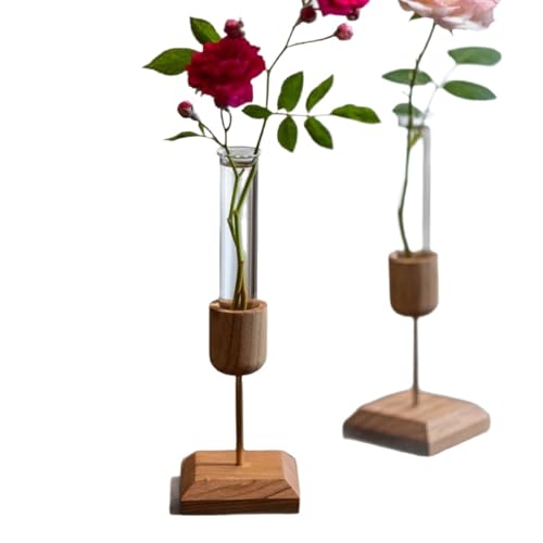 Modern Tabletop Vase with Test Tube Design, Elegant Flower Arrangement Holder for Hydroponic Plants, Minimalist Home Decor for Living Room & Office