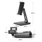 KABCON Tablet Stand,Tightness Adjustable Aluminum Alloy Tablet Stand for Desk, 360° Swivel Foldable Tablets Stands Dock for 4''-14''Tablets/Phone, iPad Series,Samsung Galaxy Tabs,Kindle Fire,Etc. - color: Grey