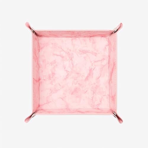 siduater Valet Tray Desktop Storage Organizer – Vegan Leather Catchall Bedside Vanity Tray Nightstand Caddy Holder for Remote Controller, Watch, Keys, Phone, Wallet, Coin, Jewelry, Marble Pink - color: Marble Pink