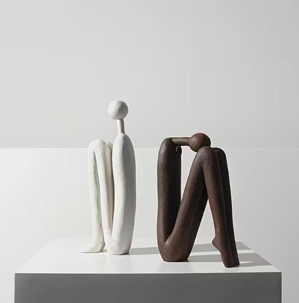 Decorative Bookends for Shelves,Book Ends Unique Thinker Statue,Resin Non Skid Book Ends to Hold Books Decorative,for Home,Office Desk,Bookshelf,Study,1Pair/2Piece 11'' (red and White) - color: Red and White
