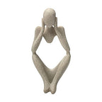 Sandstone Resin Thinker Style Abstract Sculpture Statue Collectible Figurines Home Office Bookshelf Desktop Decor(Sandstone - think Deeply) - color: Sandstone - Think Deeply