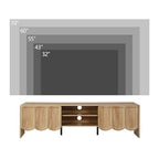 Modern 63" TV Stand, Wood Entertainment Center with Sliding Doors, Media Console for TVs Up to 70", TV Stand for Living Room, Natural - color: Natural