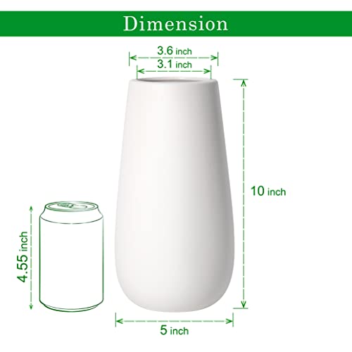 D'vine Dev 10 Inch Ivory Elegant Oval Ceramic Vase for Flowers, Home Décor Vase with Design Box, VS-LD-B-2 - color: Ivory, size: 10 Inch
