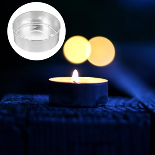 Aluminum Candle Bottom Shells 50Pcs Tea Light Cups for DIY Candle Making Portable Holders for Weddings Crafts and Outdoor Activities