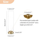 NUPTIO Hurricane Glass Candle Holders: 6 Pcs Gold Metal Taper Candlesticks Holder with 11.81 inch Long Clear Bottomless Cylinder Cover Stands for Wedding Anniversary Bridal Shower Table Centerpiece - color: Gold, size: 11.81"H - 6 Pcs