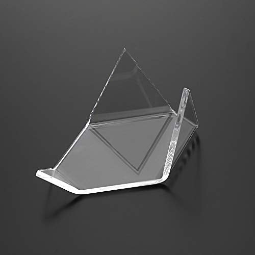 Hipiwe 5 Packs Acrylic Triangle Display Holder - Display Easel Stands for Geodes Rock Mineral Agate Fossil Coral, Clear Plastic Display Stands for Small Collectibles, Big - size: Large