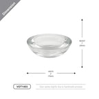 WGV Sturdy Tea Light Votive Candle Holder 3" W, Clear Heavy Thick Chubby Plate Bowl Glass, Small Accent Decor, 1 Pc - color: Clear-chubby-3"