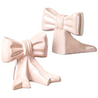Bookends Metal Book Ends, 1 Pair Bookends, Ceramic Bow Cute Book Ends, Non Slip Cute for Home Decor Bookshelf Office Desk Gift Decoration