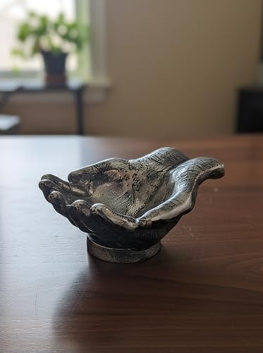 Silver Caring Cupped Hands Shaped Decorative Hand Bowl -Cute Catch All Trinket Tray - Candy Dish Offering Stand - Home Decor Hand Jewellery Holder - Mother’s Day Birthday Christmas (Silver) - color: Silver