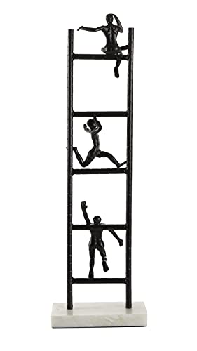 Deco 79 Black Metal Contemporary Sculpture, Geometric,5" L x 9" W x 27" H - size: 5"L x 9"W x 27"H