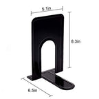 KINJOEK 4 Pairs/8 PCS Heavy Duty Bookends, 8.3x6.5x5.1 Inch Anti Slip Metal Book Ends for Books, Magazines, DVDs, Home, Office, School, Library, Black - size: 4Pairs Black