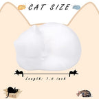 LAIDANLA White Jade Cat Healing Crystals Figurine Sleeping Cat Hand Carved Cute Statue Polished Stone Sculpture Reiki Office Room Bedroom Desk Home Decoration Gifts 1.6" - color: N-white Jade