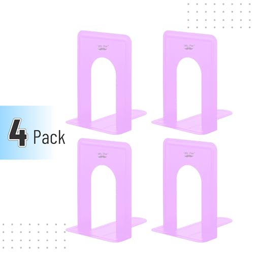 Mr. Pen- Book Ends, 4 Pack, Purple, Heavy Duty Metal Bookends for Shelves, Book Holders for Shelves, Metal Bookends - color: Purple, size: 4 Pack