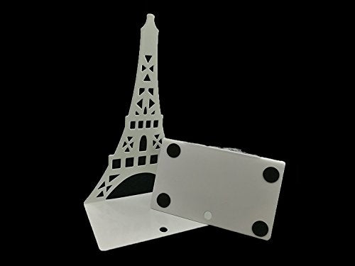 One Pair Creative Paris Eiffel Tower Book Organizer Metal Bookends for Kids School Library Desk Study Home Office Decoration Gift (White) - color: White