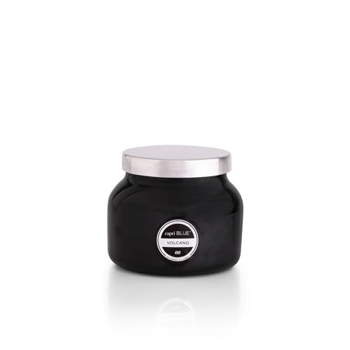 Capri Blue Volcano Scented Candles - Luxury Glass Jar Candles for Home Scented with Tropical Fruit & Sugared Citrus - Soy Wax Blend - Capri Blue Volcano - Black Color (8 oz) - color: Black, size: 8 oz