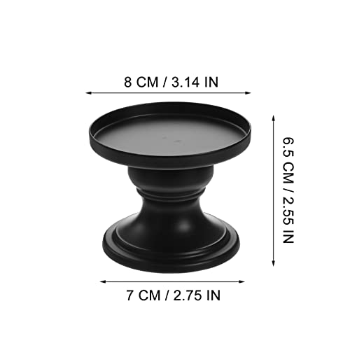 Abaodam Metal Candle Holders Set of 2, Reversible Pillar and Taper Candle Holder Stand for Fireplace, Table Centerpiece and Farmhouse Home Decor (Black)